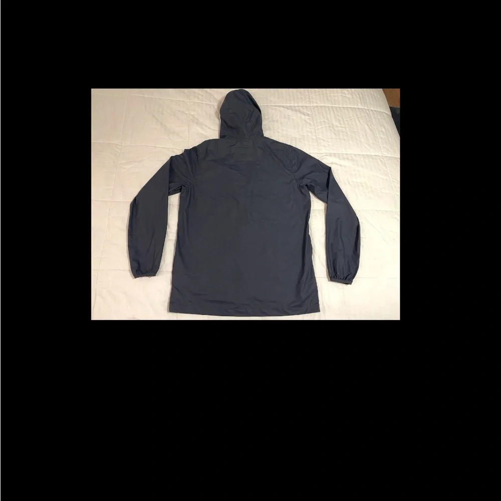 Quiksilver Men Windbreaker Rain Jacket Packable Pocket Charcoal Grey Sz Med